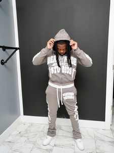 New Design Heavyweight Cotton Two Piece Sets Sweatsuits Custom Embroidery logo <b>Patched</b> Mens Applique Tracksuits Set - Product Image 4