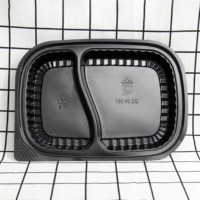 Viet Nam Plateau en plastique HIPS jetable de haute qualité 1 2 3 compartiments Boîtes à lunch Bento Stockage des aliments pour la préparation des repas