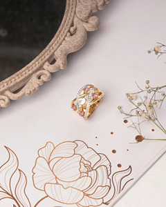Exquisito Anillo de Oro de 9K con Diamantes Naturales Polki para Mujer, Joyería de Diseño para Novia, Anillo de Dedo Étnico Indio - Product Image 5
