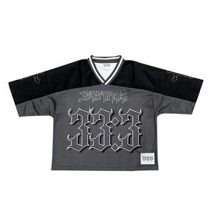 Custom printed Design Mens Crop Mesh Loose Football Jersey Polyester Fabric breathable sportswear classic regular fit t.<b>shirs</b> - Product Image 5