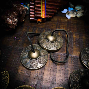 Platillos budistas Tingsha, campanas de Metal Tingsha, platillos Tingsha, símbolo de la suerte tibetano, campanillas de Yoga de meditación en relieve, venta al por mayor - Product Image 4