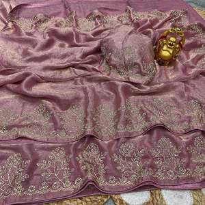 <b>Hot</b> Selling Space Silk With Jarkhan Work <b>Saree</b> Woman Fashion Manufacturer And Supplier From Surat At Lowest Rate - Product Image 6