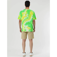 T-shirts personnalisables tie-dye avec lettres pour hommes, 100 % coton peigné, anti-plis, respirants, écologiques, séchage rapide, logo personnalisé