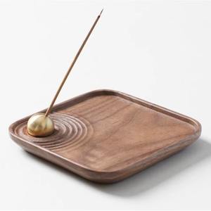 Porta Incienso Clásico de Madera con Forma de Bandeja Cuadrada para Varillas de Incienso Aromáticas, Meditación, Oraciones, Rituales y Exhibición Elegante en Mesa - Product Image 1