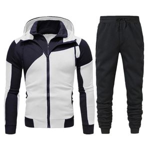 Chándal de alta calidad para hombre, conjunto de 2 piezas, chaqueta con capucha personalizada y pantalones para correr, chándal de invierno y primavera, venta al por mayor - Product Image 1
