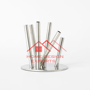 2025 bougeoir en métal fini nickel fait main avec base en bois Design attrayant pour la décoration de Noël à la maison - Product Image 5