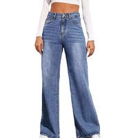 Pantalones Vaqueros de Spandex/Poliéster 2025 de Alta Calidad, Nuevos, Transpirables, Ecológicos, Personalizados para Mujer, Elegantes, Bonitos, Rectos, con Diseño 3D en Color