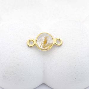 ตัวเชื่อมต่อขอบทับทิมชุบทองแบบเรียบเครื่องประดับอัญมณีทำด้วยมือเสน่ห์เล็กๆสำหรับการทำเครื่องประดับ - Product Image 1