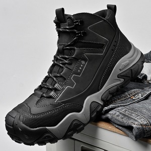 Nouvelles Bottes d'Hiver Montantes en Cuir Véritable pour Hommes 2026, Doublées Polaire, Chaudes et Isolées, Chaussures de Randonnée et de Sport d'Extérieur, Grandes Tailles - Product Image 1