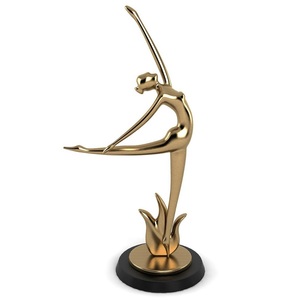 Sculpture artisanale indienne Sculpture de dame dansante luxueuse Ornements décoratifs en aluminium pour la décoration intérieure - Product Image 1