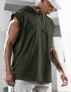 Sweat-shirt pour homme en gros, taille plus, personnalisé, sans manches, vintage, crop top, pull à capuche, polyester, sweat-shirts pour homme - Product Image 5