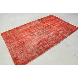 พรมวินเทจตุรกีขนาด 4.7x7.9 ฟุต, พรมปูพื้น, พรมสีแดงไล่เฉด - Product Image 3