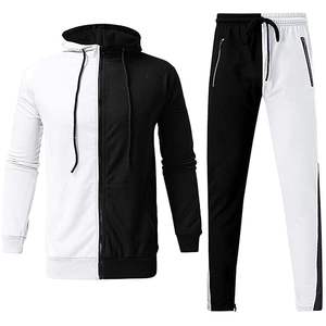 Venta al por mayor logotipo personalizado hombres XL talla grande cárdigan sudadera chándal alta calidad 100% algodón primavera otoño Color bloqueo - Product Image 1