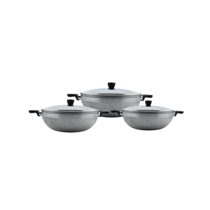 Wok (Karahi) en acier au carbone de qualité supérieure antiadhésif - Plusieurs tailles et couleurs - Poêle chinoise double avec couvercle en bois pour la cuisson en hôtel - Product Image 6