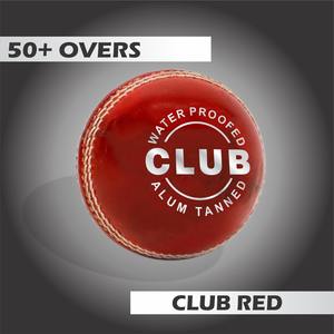 Pack de 6 balles de cricket en cuir rouge Club, poids 156-160 g, meilleure qualité, norme internationale, tannées, durables, KC ENTERPRISES - Product Image 2