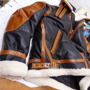 Best Winter Men's <b>Jacket</b> Hot Selling Customizable Sheepskin Fur Embroidery Plus Size Bomber Leather Overcoat with <b>Smart</b> Design - Product Image 6