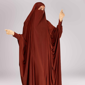 Wholesale Bulk Supplier Comfortable Breathable Polyester One Piece Jilbah Solid Color <b>Modest</b> <b>Sets</b> Muslim Women Jersey Plus Size - Product Image 1
