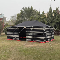 Vente en gros tente de désert arabe traditionnelle toile à rayures blanches et noires du Moyen-Orient pour le camping en plein air
