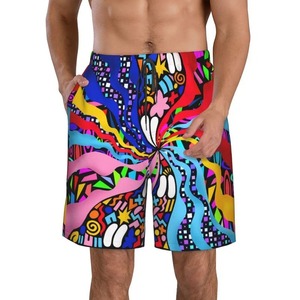 2025 été nouveau géométrique 3d numérique imprimé Shorts décontracté Shorts à la mode marque bord de mer vacances plage Shorts Couple même Style - Product Image 1