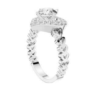 Bague en diamant de laboratoire en forme de cœur de 1,324 carats pour femmes VVS-VS EF CVD Or 18 carats, 14 carats, 10 carats et argent 925 Rose, Jaune, Blanc - Product Image 4