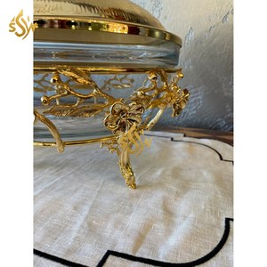 Plato y olla de cazuela de comida de diseñador de lujo, olla caliente de comida de Metal de forma redonda hecha a mano de alta exigencia para boda - Product Image 6