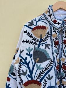 Handmade Suzani Bohemian Floral Winter <b>Jacket</b> Soft Cotton Embroidery Women's Outerwear Gift - Product Image 2