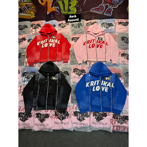 Sudaderas con cremallera desgastada hechas a medida para hombres, ropa de calle transpirable de secado rápido, sudaderas con cremallera estampadas para hombres - Product Image 1