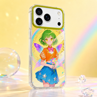 Étui de téléphone personnalisé en TPU+PC avec motif de dessin animé, anti-empreintes digitales, antichoc, pour la protection de l'objectif de l'appareil photo 17 Pro Max, OEM ODM Factory