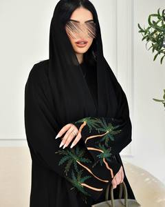 Abaya pour femmes, vêtements islamiques, en gros, sur mesure, luxueuse, élégante, longue, petite, en satin de soie, anti-rides, faite à la main, de haute qualité, à volants - Product Image 1