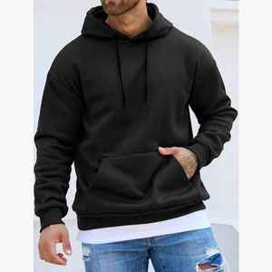Sweat à capuche à manches longues pour homme en coton 100% de haute qualité, vente en gros, personnalisable, bleu, streetwear, lourd, imperméable, écologique - Product Image 1