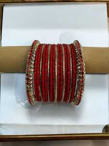 ชุดกำไลข้อมือชูรีอันแบบเป็นประกายสำหรับเจ้าสาว สไตล์วัฒนธรรมปัญจาบ แฟชั่นปากีสถานและอินเดีย คุณภาพดีที่สุด ทำจากโลหะ สำหรับสุภาพสตรี - Product Image 5