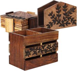 Soporte decorativo Unis Tel, cubiertos de madera montados en la pared, Caddy, restaurante, soporte de cubiertos de madera usado, almacenamiento - Product Image 2