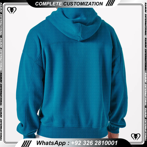 Sweats à capuche surdimensionnés à épaules tombantes en coton éponge épais de haute qualité avec logo personnalisé - Product Image 3