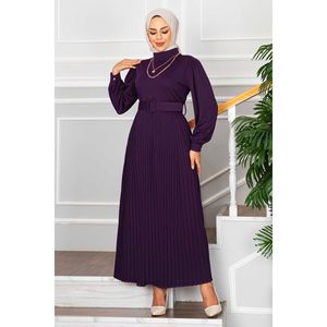กระโปรงเอซิล่าชุดฮิญาบจับจีบสีม่วง - Product Image 1