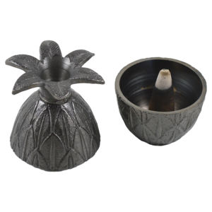 Porte-encens en forme d'ananas de couleur noire, design en métal massif, idéal pour la décoration de la maison - Product Image 1