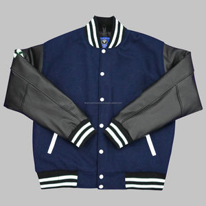 Veste universitaire en cuir de laine de haute qualité personnalisée pour hommes hiver Baseball Letterman manteau toile nouvelle rue avant - Product Image 5