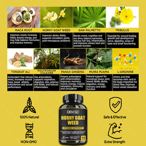 Hot bán người đàn ông sức khỏe Tongkat Ali Maca Horny Goat Weed người đàn ông điện chiết xuất <span class=keywords><strong>epimedium</strong></span> viên nang <span class=keywords><strong>epimedium</strong></span> chiết xuất - Product Image 4