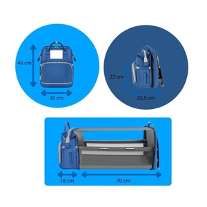 Sac à dos multifonctionnel grande capacité, sac à langer, matelas à langer portable, poches isothermes pour biberons, port USB pour parents occupés - Product Image 6