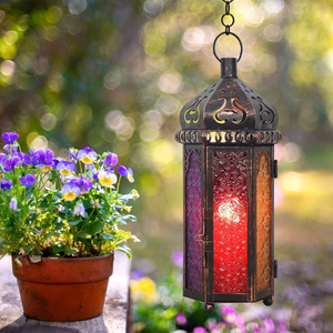 La decoración navideña para el hogar más vendida, FAROL DE Metal blanco, accesorios elegantes de mesa, farol colgante, portavelas a buen precio - Product Image 1