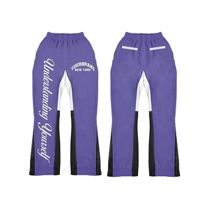 Custom Purple <b>White</b> Star Print Men's Hoodie Jogger Set <b>Zip</b> <b>Up</b> Sweatshirt Tracksuit Custom Brandwear Winter - Product Image 2