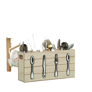 Ensemble d'ustensiles de coutellerie décoratifs faits à la main créatifs support de rangement meilleure qualité porte-couverts en bois de forme personnalisée - Product Image 1