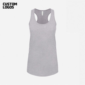 Camisetas Deportivas Grises para Mujer, Estilo Racerback, Cuello Redondo, Camisola Atlética, Sin Mangas, Secado Rápido y Transpirable - Product Image 1