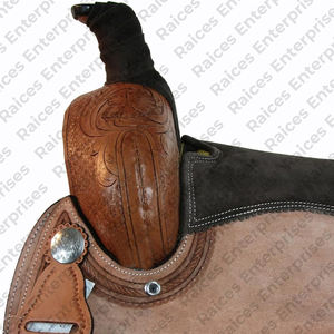 Selle de cheval en cuir véritable fabriquée en usine professionnelle pour la course Nouveau Design 100% Selle d'équitation en cuir véritable - Product Image 5