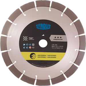 Disco de Corte de Diamante TYROLIT Premium DCU, Resina, 230 mm, Diámetro del Orificio 22.23 mm, Altura del Segmento 14 mm, Grosor 2.4 mm, para Metales No Ferrosos - Product Image 3
