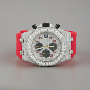 Montre de luxe pour homme en quartz Moissanite VVS, boîtier en acier inoxydable antique, ronde, fabrication haut de gamme, déclaration de style, commandes en gros - Product Image 2