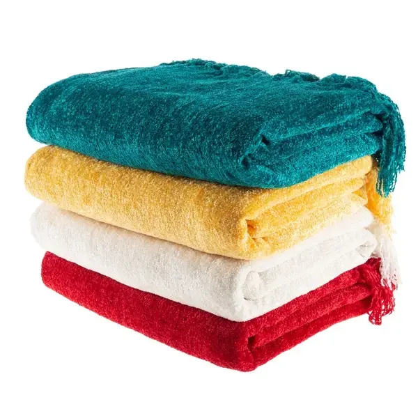 Chenille Throws Unsere Würfe bestehen aus 100% Premium Chenille Garn Kaufen Sie Chenille Throw Online in Indien