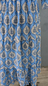 Robe maxi indienne en coton voile, écologique, lavable, élégante et douce, imprimée à la main, pour l'été - Product Image 5