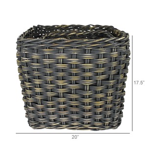 Set of 2 <b>Square</b> Rattan <b>Baskets</b> in Moss Green Handmade <b>Storage</b> <b>Basket</b> Wholesale eco-friendly Made in Viet Nam - Product Image 5