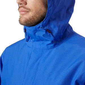 Veste coupe-vent légère bleue pour hommes Veste de pluie imperméable coupe-vent d'extérieur Capuche réglable Processus teint de haute qualité Nouveau - Product Image 5
