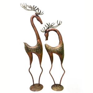 Lot de 2 pièces maîtresses abstraites en fer cerf Décoration de table - Product Image 1